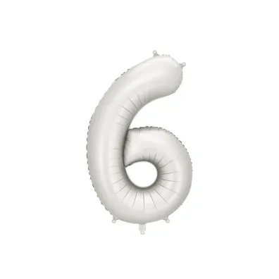 PartyDeco Balon foliowy cyfra 6 86cm srebrny