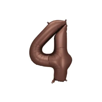 Balon foliowy cyfra 4 86cm mocca