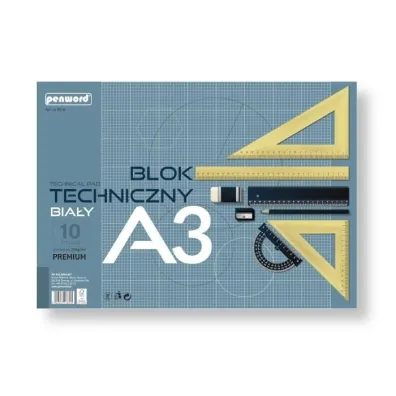 Penword Blok techniczny A3 Premium bia�y 250g 10 arkuszy