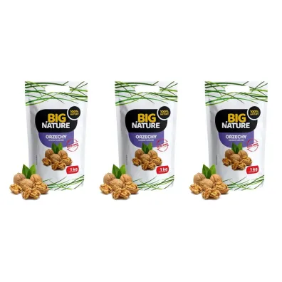 Big Nature Orzechy w�oskie �uskane Zestaw 3 x 1 kg