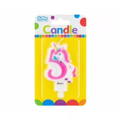 Godan �wieczka cyferka 5 z Jednoro�cem PF-SCJ5 7,8 cm