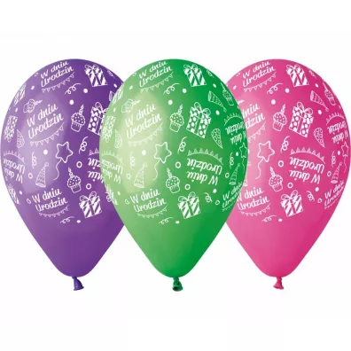 Godan Balony Premium W Dniu Urodzin 5 szt.