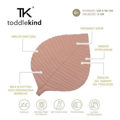 Toddlekind Mata do zabawy z baweny organicznej w ksztacie licia Leaf Mat Sea Shell