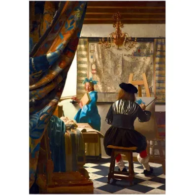 Puzzle 1000 el. Alegoria malarstwa, Johannes Vermeer Bluebird Puzzle