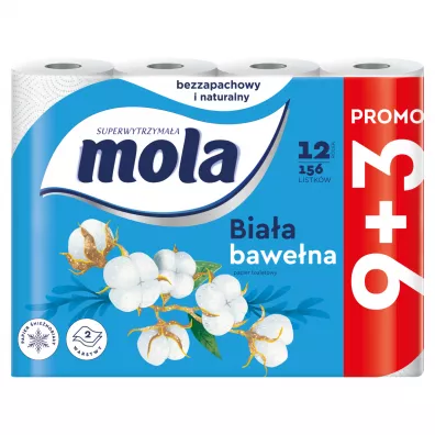Mola Papier toaletowy Classic White 2-warstwowy 12 szt.
