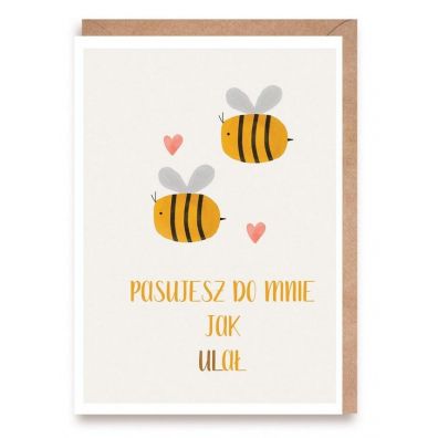 Walentynka Pszczółki + eko koperta