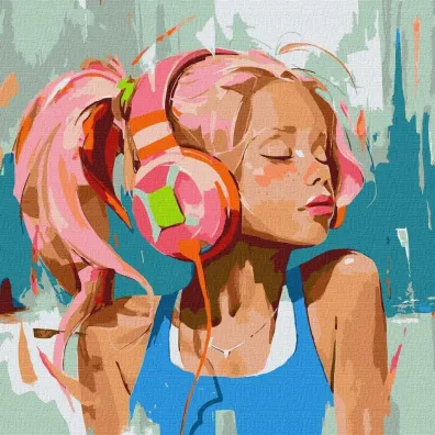 Ideyka Malowania po numerach - R�owe letnie rytmy 50x50cm