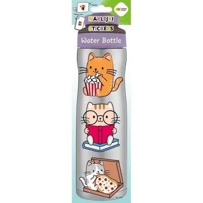 Happy Color Naklejki WATER BOTTLE - Baby Cats, 83x286 mm