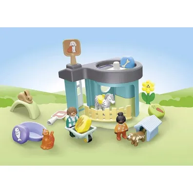 Playmobil Junior Hotel dla zwierz�t z dozownikiem pokarmu 71690