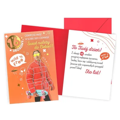 Kukartka Karnet Urodziny 16 ch�opak