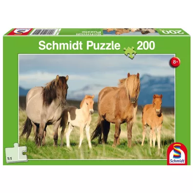 Puzzle 200 el. Konie - rodzinne zdjcie Schmidt