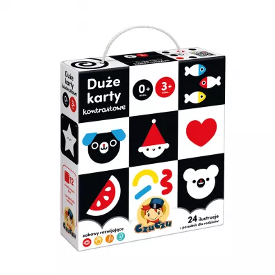 CzuCzu. Du�e karty kontrastowe dla dzieci w wieku 0-3 mies.+