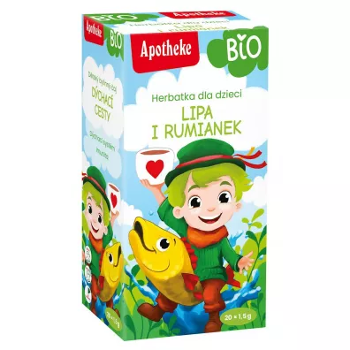 Apotheke Herbatka dla dzieci Lipa, czarny bez, rumianek 20 x 1.5 g Bio