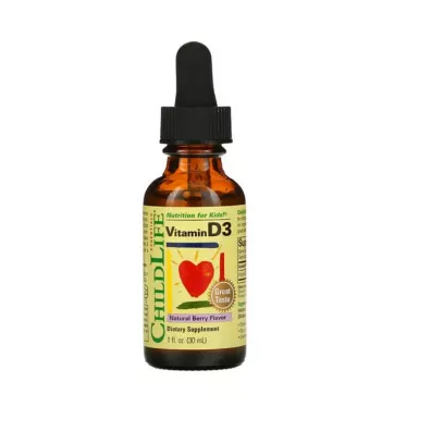 ChildLife Essentials Witamina D3 - Naturalna Jagoda dla dzieci Suplement diety 30 ml