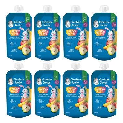 Gerber Junior Deserek banan gruszka jabko brzoskwinia powyej 1+ roku Zgrzewka 8 x 110 g