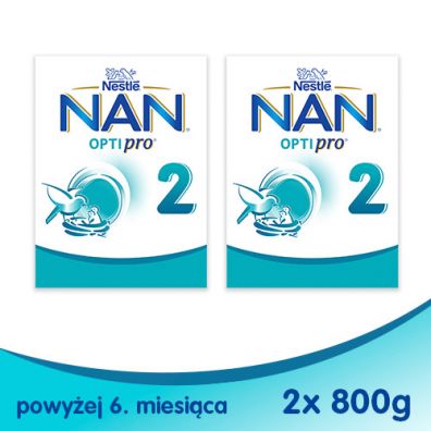 Nestle Nan Optipro 2 Mleko nastpne dla niemowlt po 6 miesicu Zestaw 2 x 800 g