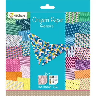 Avenue Mandarine Papier origami Geometria 20 x 20 cm 60 kartek