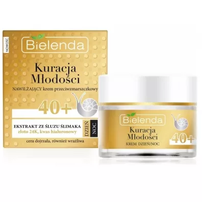 Bielenda Kuracja M�odo�ci nawil�aj�cy krem przeciwzmarszczkowy z ekstraktem ze �luzu �limaka 40+ na dzie�/noc 50 ml
