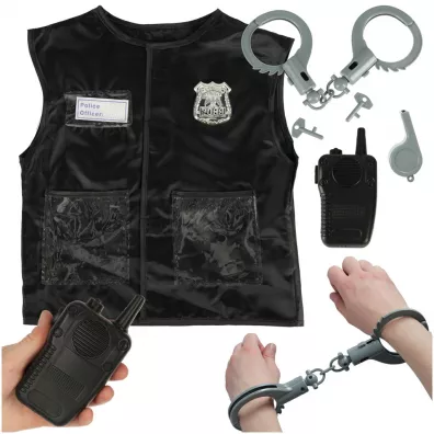 Kostium strj karnawaowy przebranie policjant kajdanki gwizdek zestaw 3-8 lat