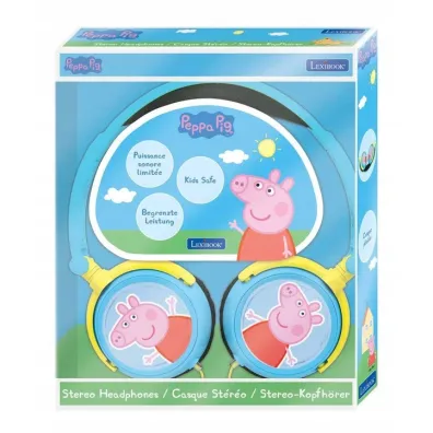 Sk�adane s�uchawki przewodowe stereo �winka Peppa z g�o�no�ci� bezpieczn� dla dzieci Lexibook HP015PP