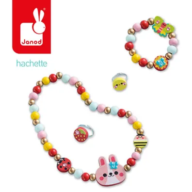 Zestaw kreatywny do tworzenia biuterii z drewna Ogrd kwiatw Janod