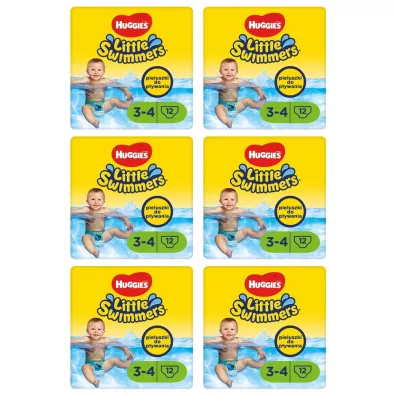Huggies Pieluchy do pywania 3-4 Little Swimmers (7-15 kg) Zestaw 6 x 12 szt.