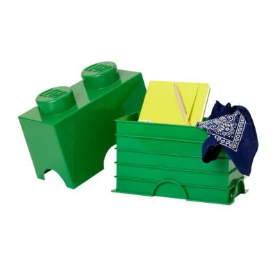 Pojemnik klocek LEGO Brick 2 Zielony