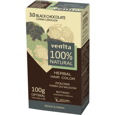 Venita Herbal Hair Color zio�owa farba do w�os�w 3.0 Czarna Czekolada 100 g