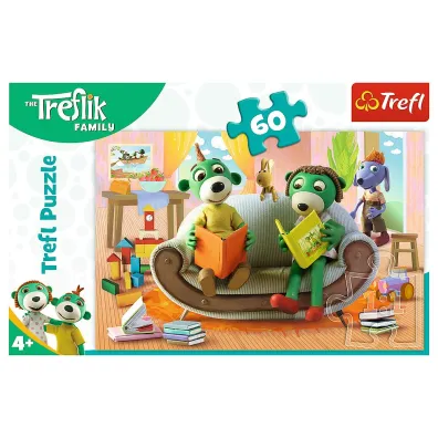 Puzzle 60 el. Wsp�lne czytanie bajek. Rodzina Treflik�w
