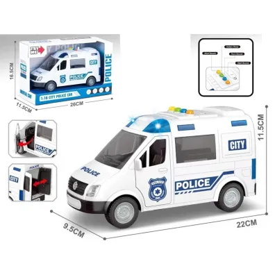 Auto policja �wiat�o d�wi�k 1:16 Madej