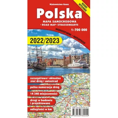 Polska. Mapa samochodowa 1:700 000. Wydanie foliowane