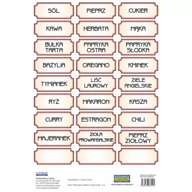 Literat Naklejki Przyprawy