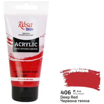 Rosa Farba akrylowa dark red 406 75ml