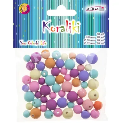 Aliga Koraliki silikonowe 60 szt MIX