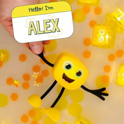 Glo Pals Posta� do k�pieli Alex - zestaw z dwiema kostkami sensorycznymi �wiec�cymi w wodzie