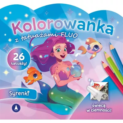Kolorowanka z tatuaami fluo Syrenki