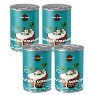 Coco Planet Mleczko kokosowe 17-19% Zestaw 4 x 400 ml
