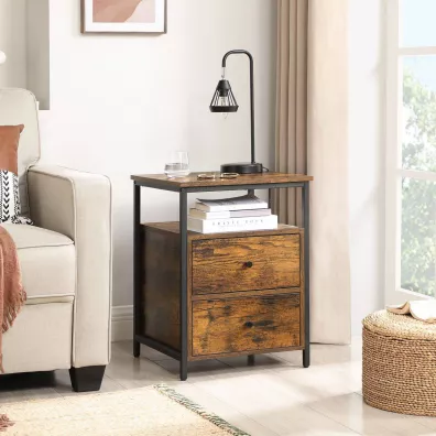 Songmics Szafka nocna z szufladami LOFT