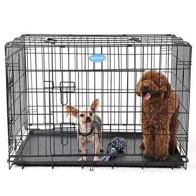 Songmics Transporter skadany dla psa 91 cm metalowy czarny