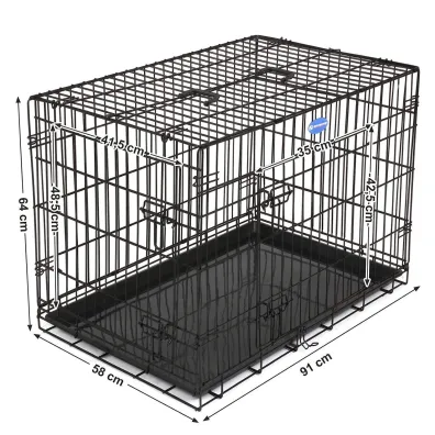 Songmics Transporter skadany dla psa 91 cm metalowy czarny