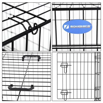 Songmics Transporter skadany dla psa 91 cm metalowy czarny