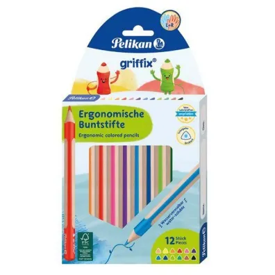 Pelikan Kredki o��wkowe tr�jk�tne Griffix 12 szt.