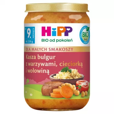 Hipp Dla Maych Smakoszy Kasza bulgur z warzywami cieciork i woowin po 9. miesicu 220 g Bio
