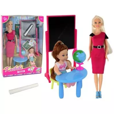 Lalka nauczycielka z uczennic� + akcesoria LeanToys