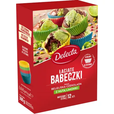 Delecta aciate Babeczki smak belgijska czekolada z nut limonki 300 g
