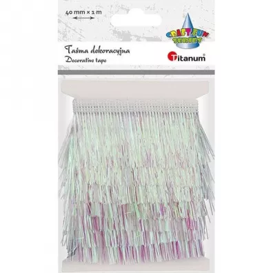 Titanum Ta�ma z fr�dzlami plastikowymi bia�a 40mm x 1m