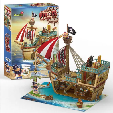 Puzzle 3D 157 el. Piracki statek skarb�w Cubic Fun