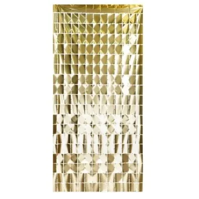 PartyDeco Kurtyna kwadraty elegancki z�oty 100x200cm