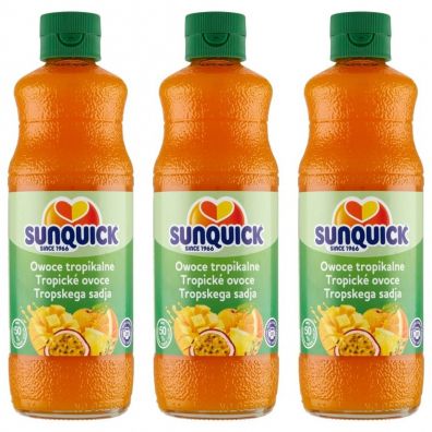 Sunquick Koncentrat napoju owoce tropikalne Zestaw (23.08.2023) 3 x 580 ml