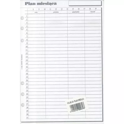 Antra Wk�ad do organizera A5 Plan miesi�ca
